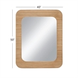 Wilson  Brown Wood Slat Wall Mirror Rounded Rectangle Boho Modern