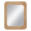 Wilson  Brown Wood Slat Wall Mirror Rounded Rectangle Boho Modern