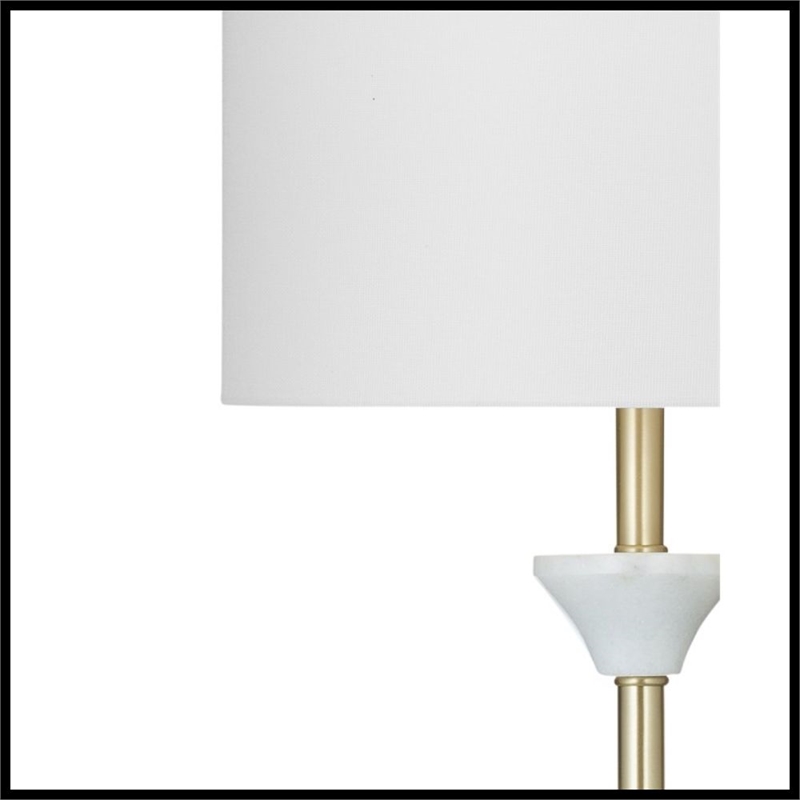Vallhalla White Marble and Brass Table Lamp Modern Sculptural Design