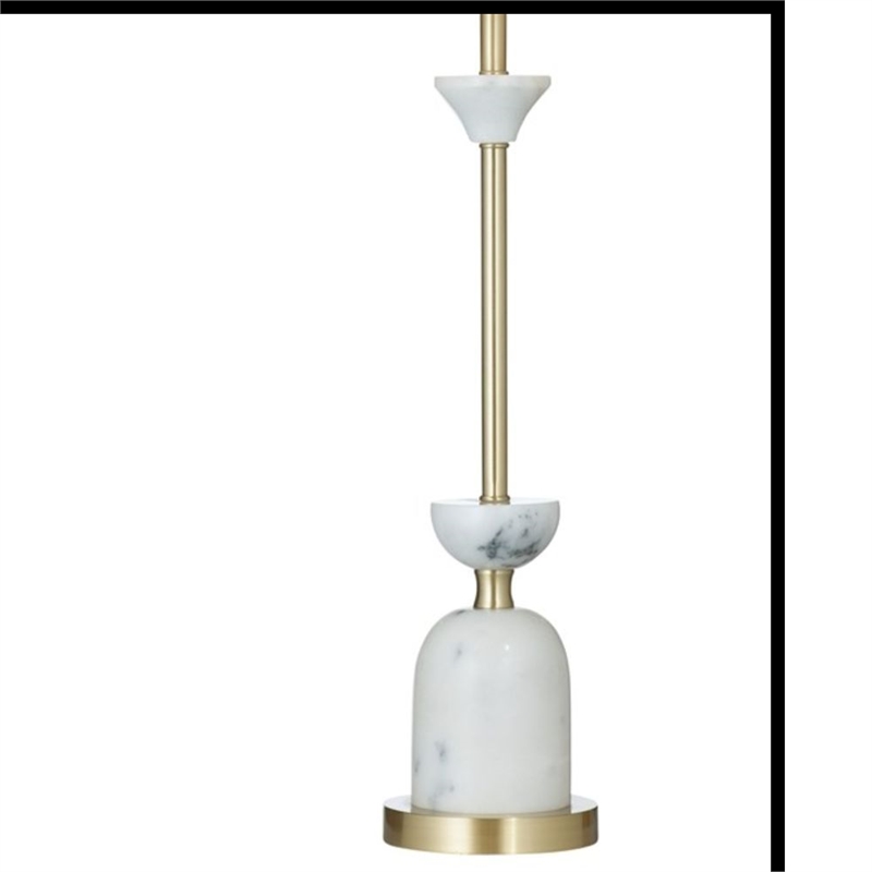 Vallhalla White Marble and Brass Table Lamp Modern Sculptural Design