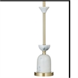Vallhalla White Marble and Brass Table Lamp Modern Sculptural Design