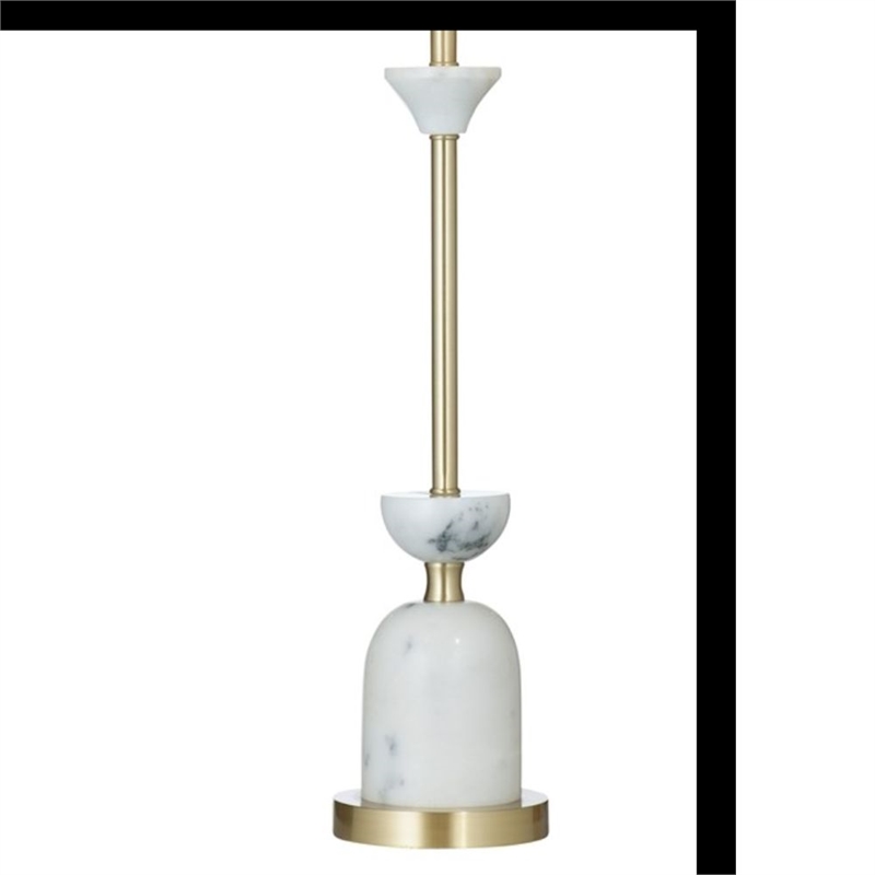 Vallhalla White Marble and Brass Table Lamp Modern Sculptural Design