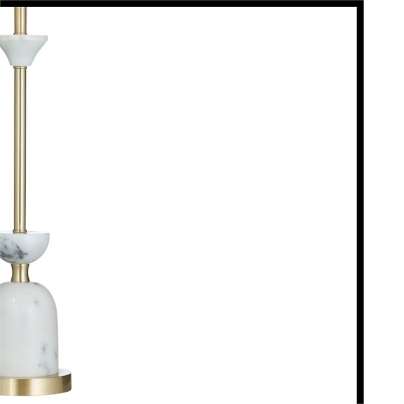 Vallhalla White Marble and Brass Table Lamp Modern Sculptural Design