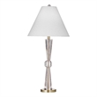 Devon Crystal Hourglass Gold Metal Table Lamp with Brass Base