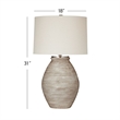 Fraser Distressed Cream Resin  Boho Table Lamp Linen Shade