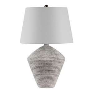 Eclipse Concrete Textured  Gray Marble Table Lamp with White Shade