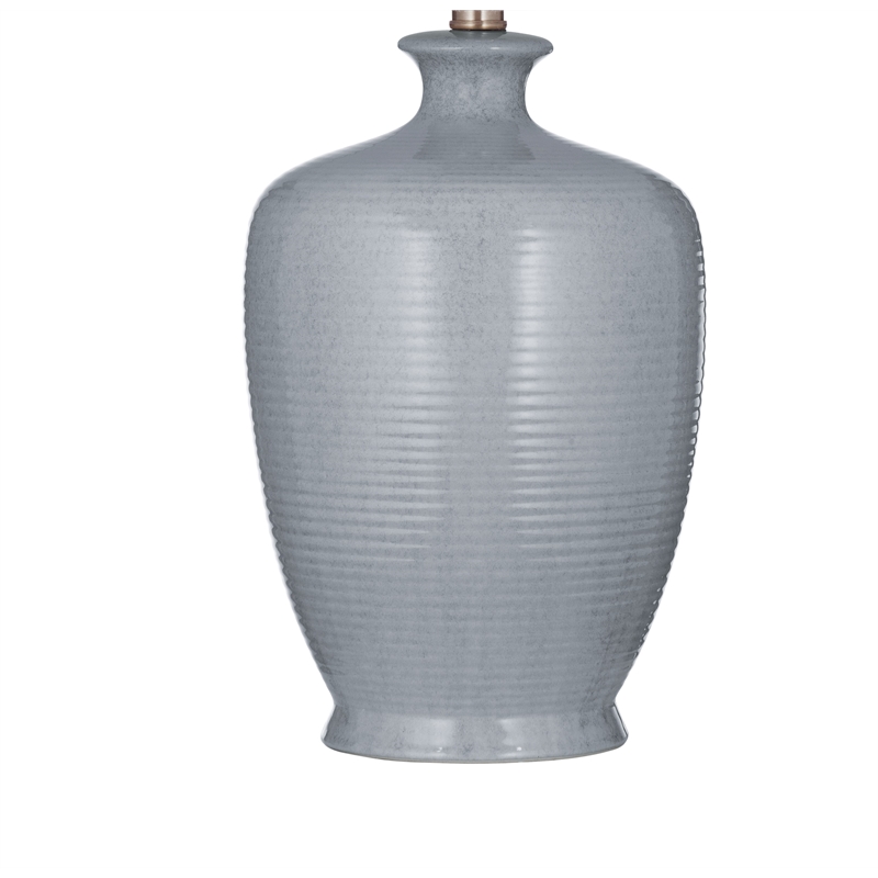 Justice Gray Ceramic Table Lamp with Textured Base