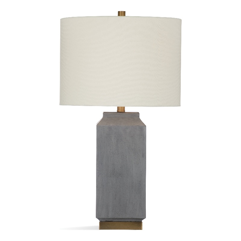 Broad Peak Cream Ceramic Table Lamp with Linen Shade Modern Minimal