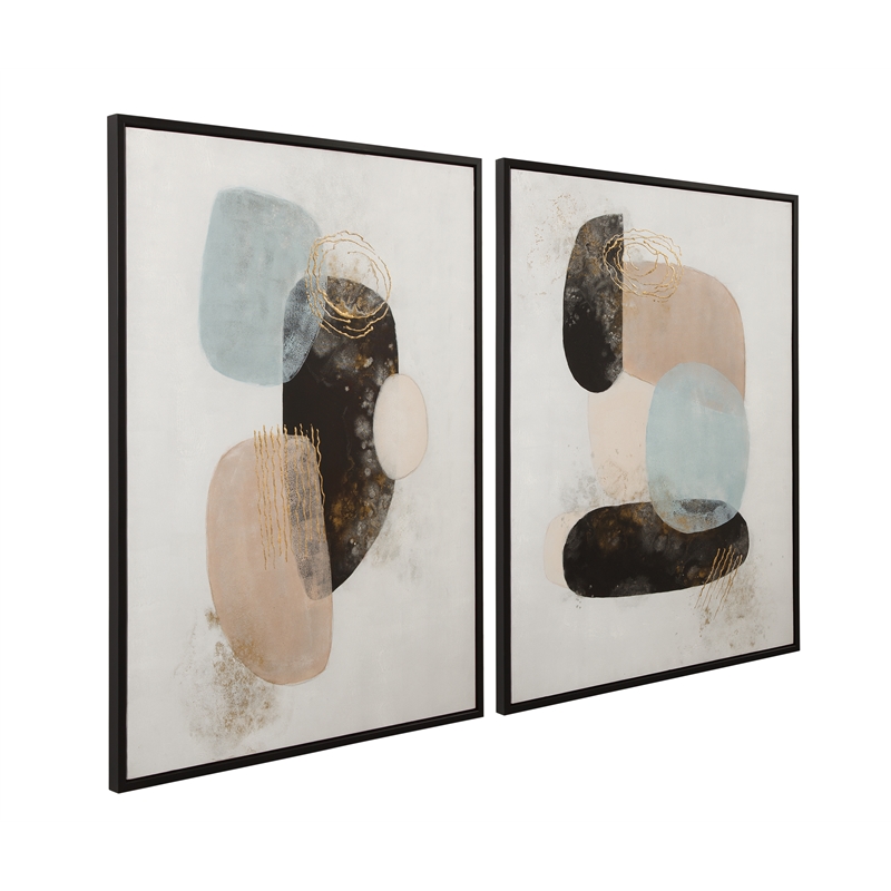 Athena Black & White Framed Canvas Set of 2