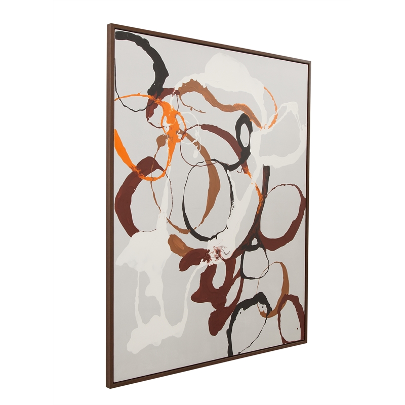 Rust Neutral Brown Canvas & Wood Carnival Framed Art