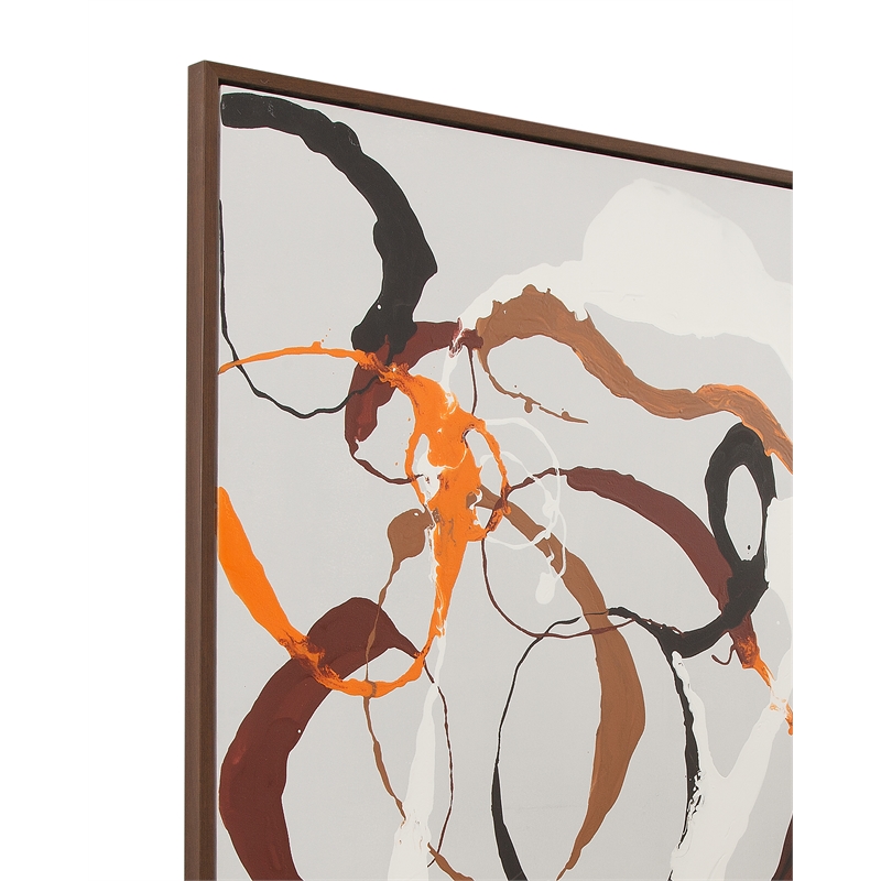 Rust Neutral Brown Canvas & Wood Carnival Framed Art