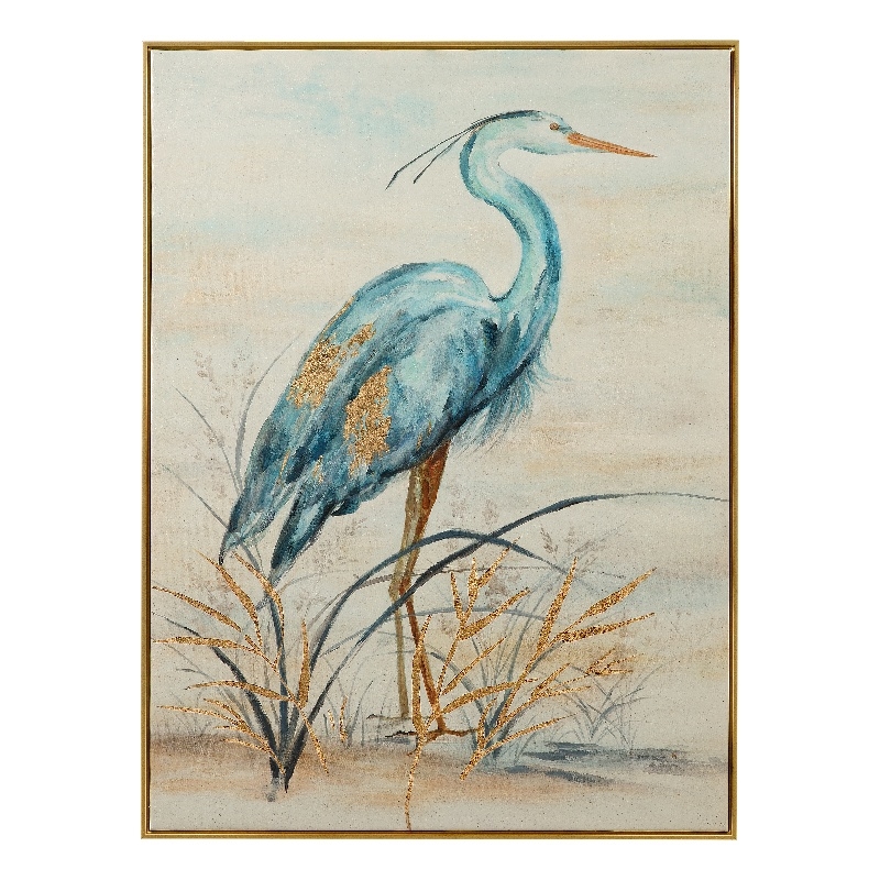 Green Neutral Canvas & Wood Marshlands Framed Art