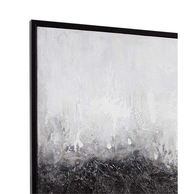 Black  Abstract Framed Canvas Wall Art Decor
