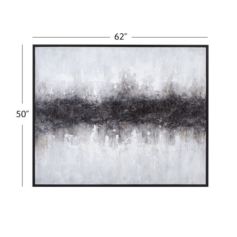 Black  Abstract Framed Canvas Wall Art Decor