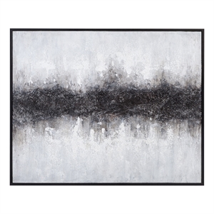 Black  Abstract Framed Canvas Wall Art Decor