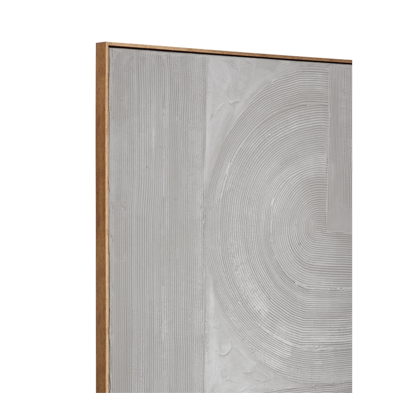 Hand-painted Gray textured canvas with framed finish