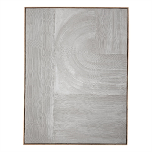 Hand-painted Gray textured canvas with framed finish
