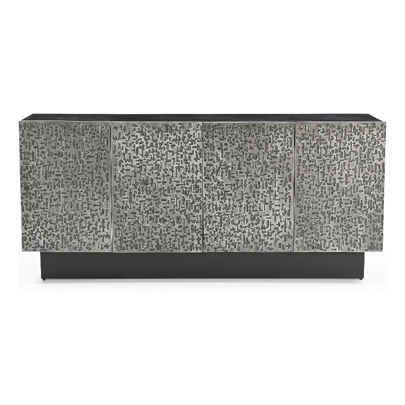 Ebony Mango Wood Storage Dining Server Antique Pewter