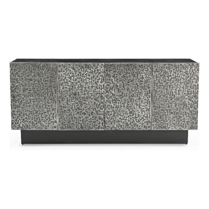Ebony Mango Wood Storage Dining Server Antique Pewter