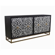 Matte Black Mango Wood Storage Dining Server Bone Resin