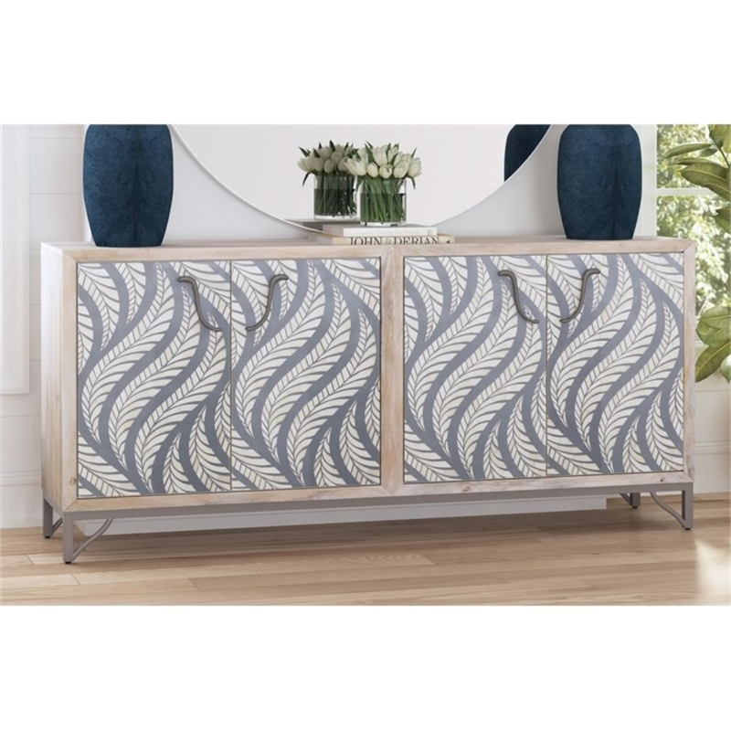 Cream Mango Wood Storage Dining Server Bone Resin