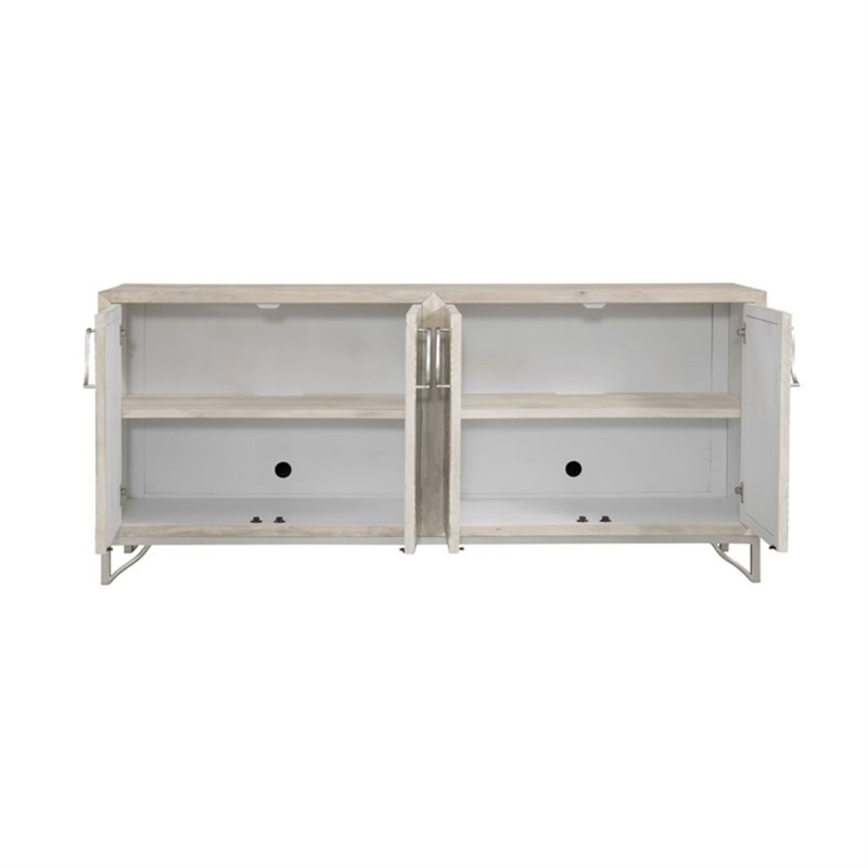 Cream Mango Wood Storage Dining Server Bone Resin