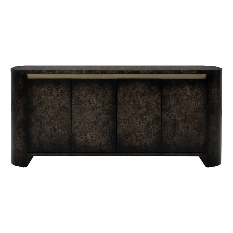 Black Olive Ash Burl Wood Storage Dining Server Modern