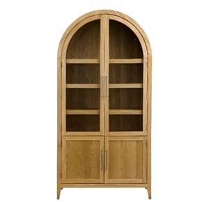 Fynn Blonde Oak Modern Display Cabinet Wood Storage