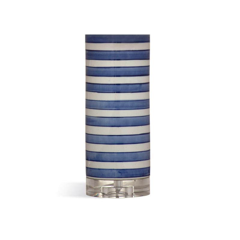 Regatta Stripe Blue Ceramic Coastal Table Lamp