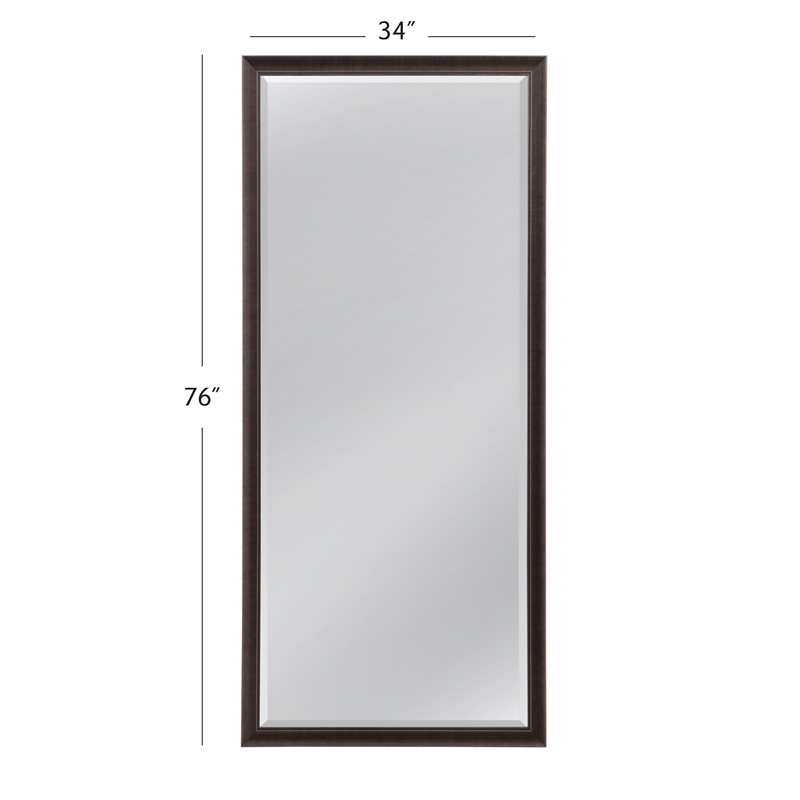 Bassett Mirror Ren Traditional Dark Bronze Framed Glass Floor Mirror