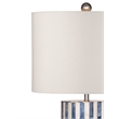 Coburn Bone Pattern Table Lamp with White Linen Shade in Blue and White