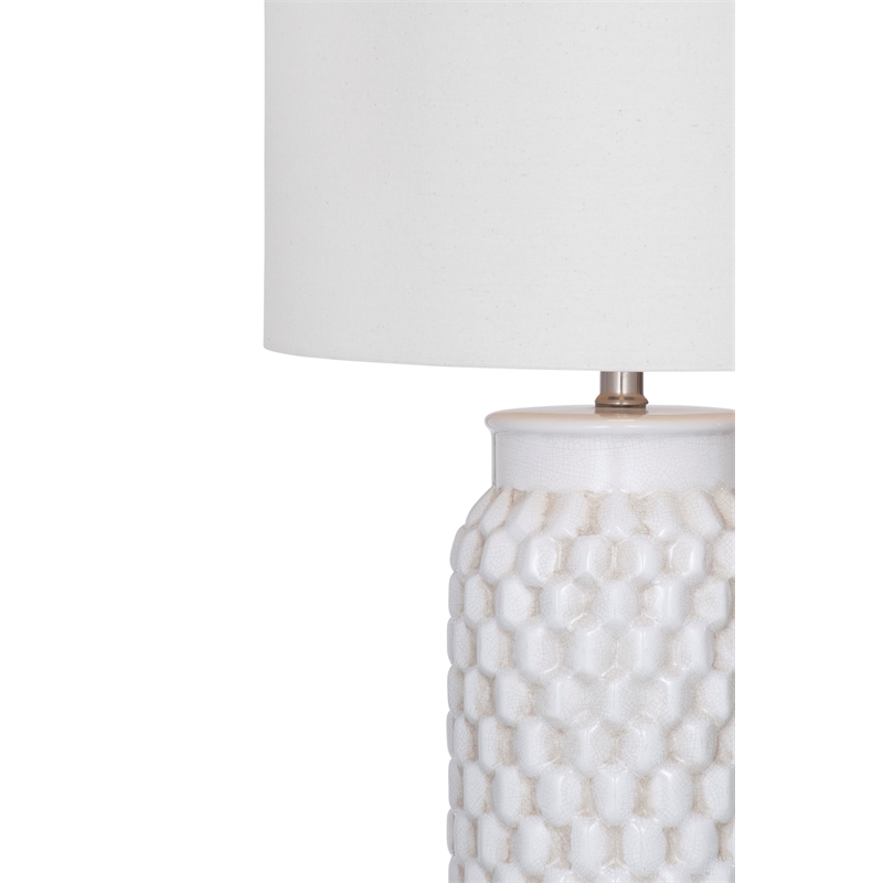 Bassett-Mirror Metal Table Lamp in Silver with Elegant Fabric Shade