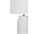 Bassett-Mirror Metal Table Lamp in Silver with Elegant Fabric Shade