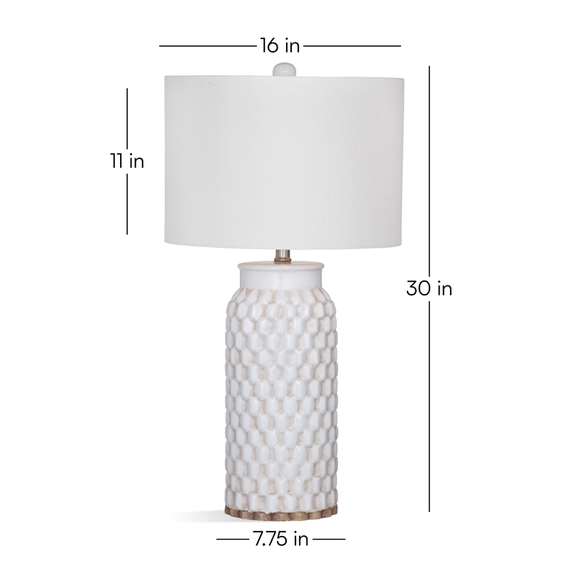 Bassett-Mirror Metal Table Lamp in Silver with Elegant Fabric Shade