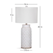 Bassett-Mirror Metal Table Lamp in Silver with Elegant Fabric Shade