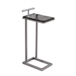 Bassett Mirror Evelyn Silver Metal Round Accent Table for Home Decor