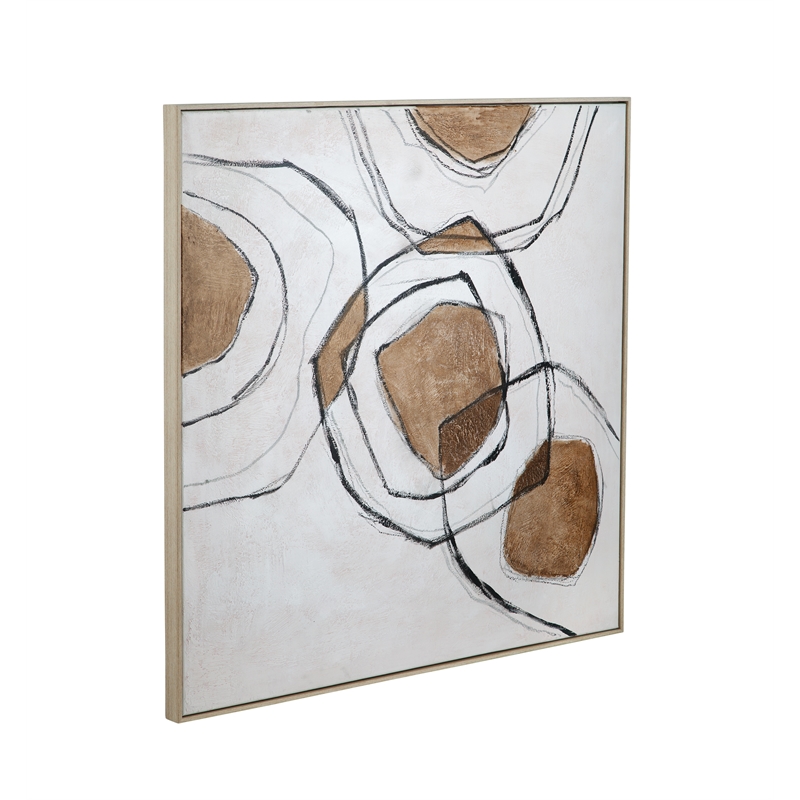 Bassett Mirror Rhetoric Multi-Color Framed Canvas Wall Art for Home