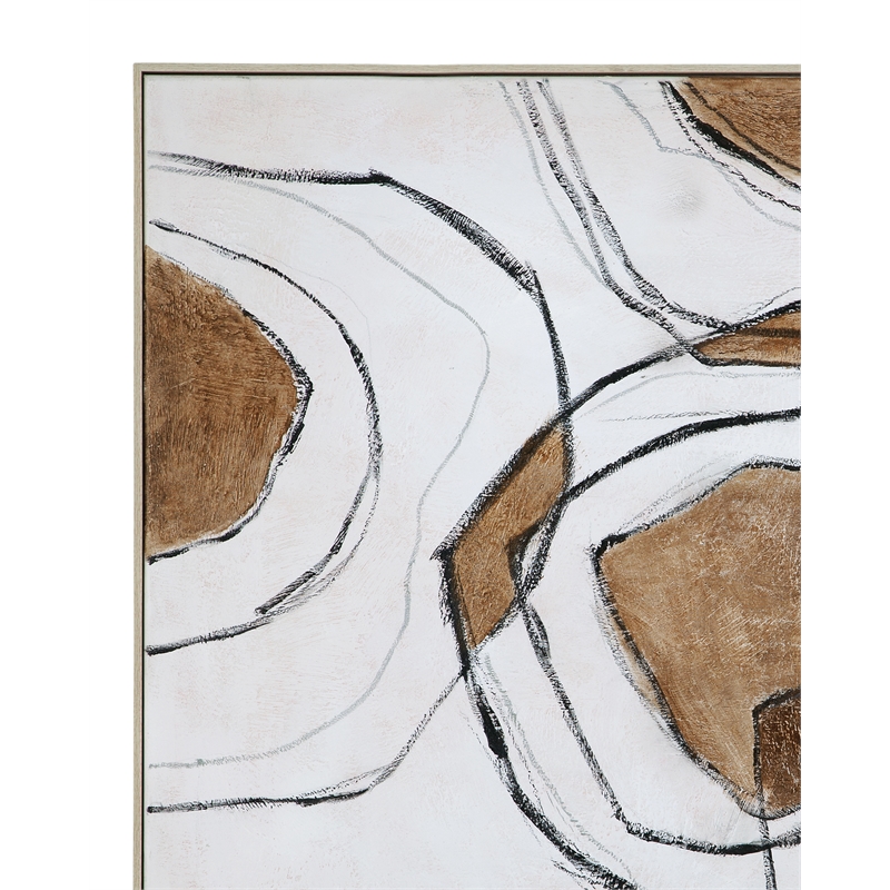 Bassett Mirror Rhetoric Multi-Color Framed Canvas Wall Art for Home