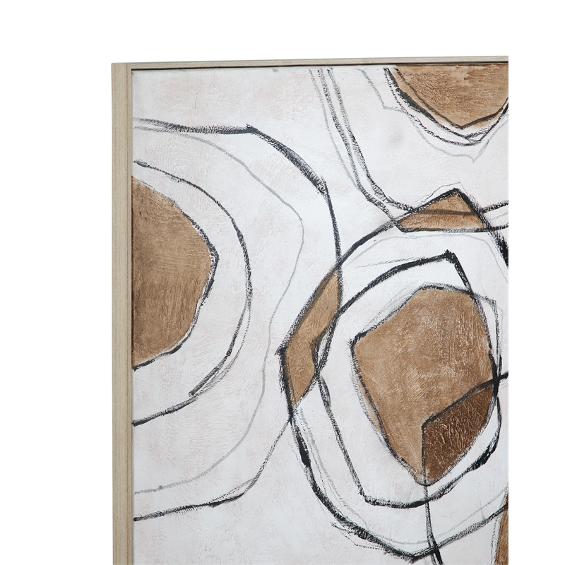 Bassett Mirror Rhetoric Multi-Color Framed Canvas Wall Art for Home