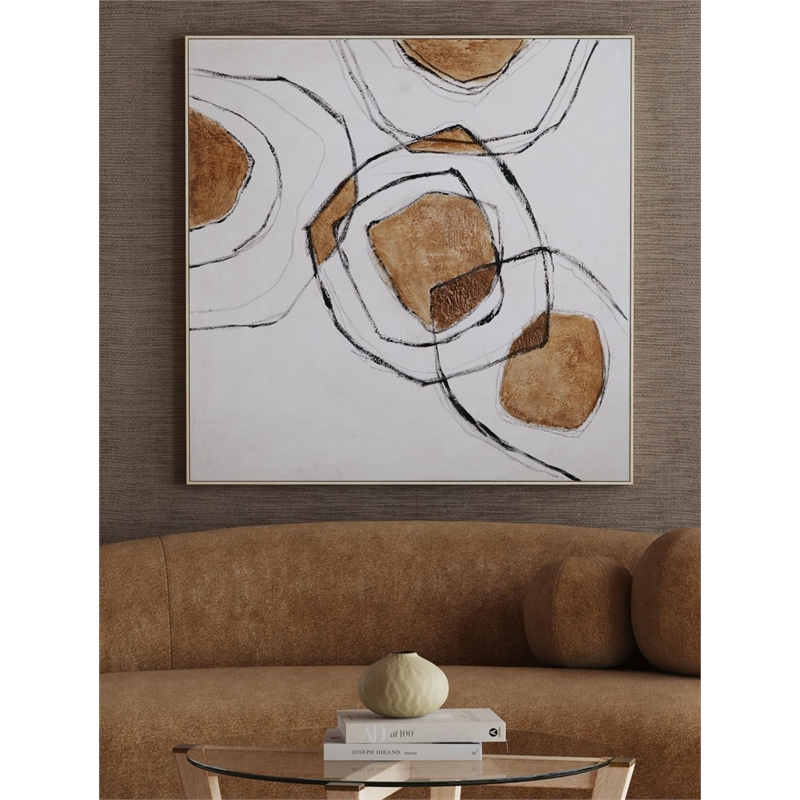 Bassett Mirror Rhetoric Multi-Color Framed Canvas Wall Art for Home