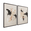 Bassett Mirror Intuitive Black Framed Canvas Wall Art Set of 2 for Decor