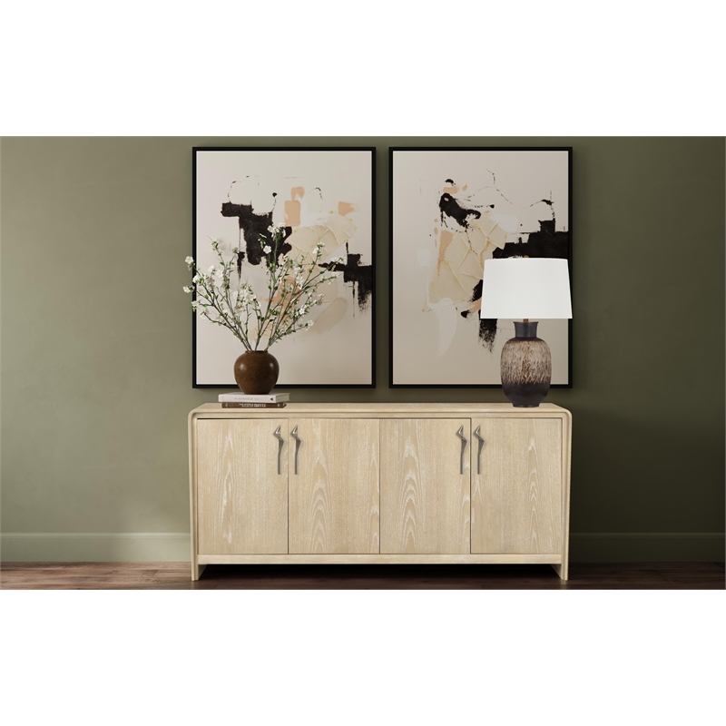 Bassett Mirror Intuitive Black Framed Canvas Wall Art Set of 2 for Decor