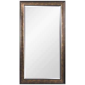 Antique Bronze Wood Leaner Floor Mirror Traditional