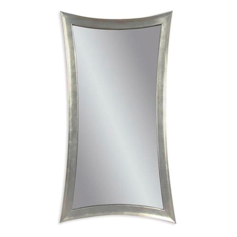 Thoroughly Modern Resin Silver Leaf Hourglass Leaner  Mirror