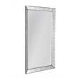 Silver Leaf Wood Beaded Leaner Mirror with Antique Glass