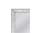 Silver Leaf Wood Beaded Leaner Mirror with Antique Glass
