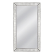 Silver Leaf Wood Beaded Leaner Mirror with Antique Glass