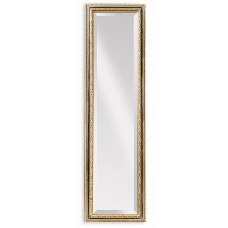 Silver Gold Wood Cheval Floor Mirror Beveled Glass