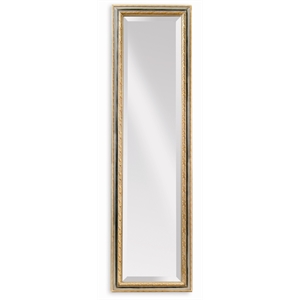 Silver Gold Wood Cheval Floor Mirror Beveled Glass