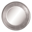 Silver Leaf Round Wall Mirror Beveled Glass Modern